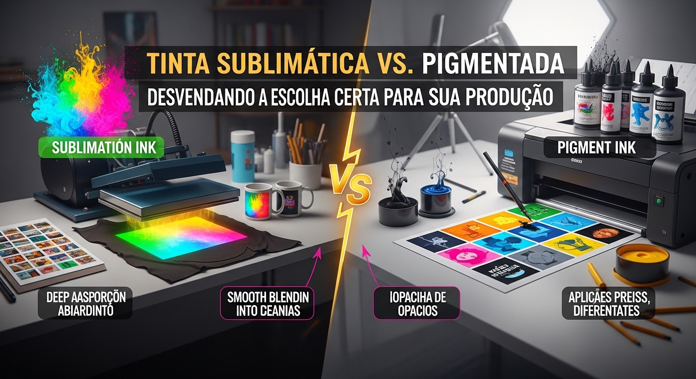 Tinta Sublimática vs. Pigmentada: Desvendando a Escolha Certa para Sua Produção